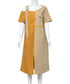 Dual Tone Asymmetric Strap Dress